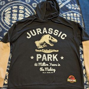 Jurassic Park Black Hoodie Size Large Official Merch Dinosaur T-rex